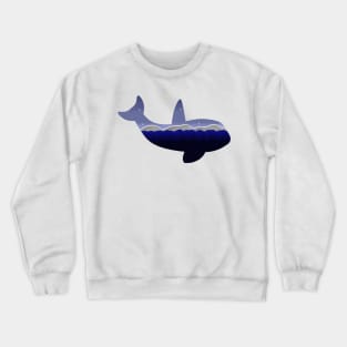 Killer Whale Silhouette w/ Arctic Scene Crewneck Sweatshirt